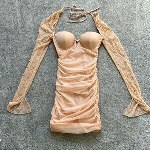 Oh Polly Pearl Tan Dress